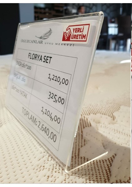 A6 L Tip Yatay Pleksi Föylük Etiketlik 2 mm 20Adet fiyatları