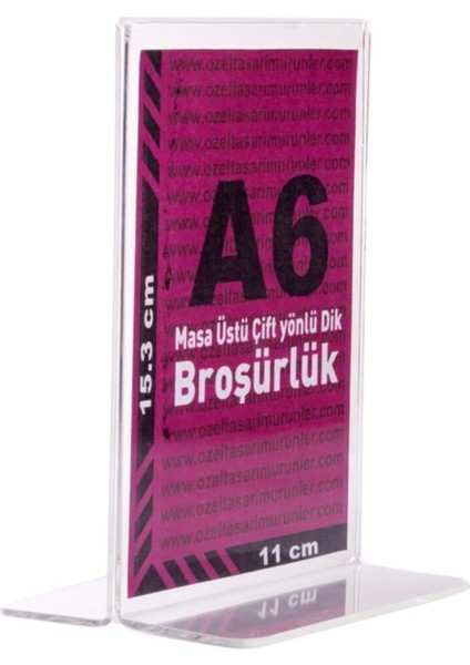 5 Adet T Tipi Dikey A6 Pleksi Föylük Broşürlük fiyatları