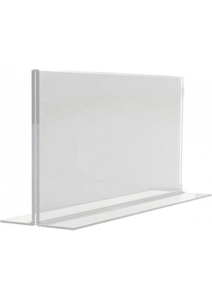 A6 T Tipi Yatay Föylük Broşürlük Şeffaf Pleksi 10 'lu Paket