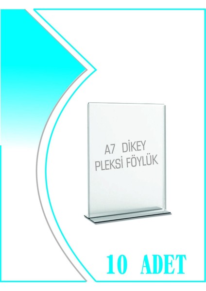 T Tipi A7 Kağıdı Boyutlu Dikey Pleksi Föylük 10 Adet