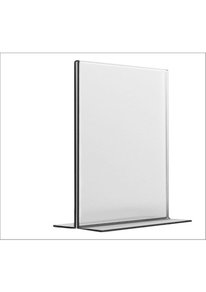 10LU Paket Masaüstü Broşörlük Föylük A6 T Tipi Dikey Pleksiglass Malzemeden Üretilmiştir