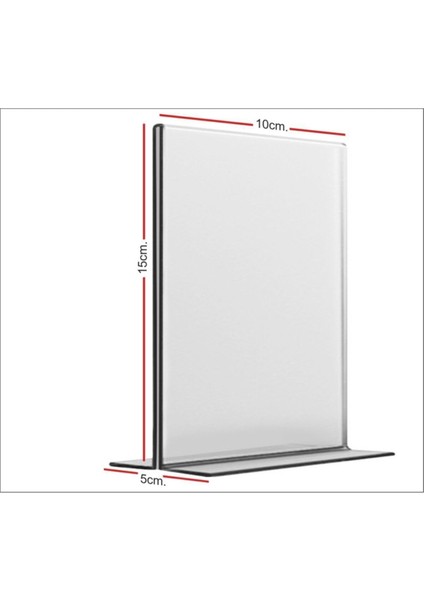 10LU Paket Masaüstü Broşörlük Föylük A6 T Tipi Dikey Pleksiglass Malzemeden Üretilmiştir fiyatları