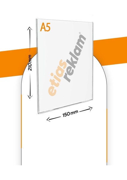 A5 U Tipi Dikey Masa Üstü 10'lu Paket 2.8 mm Şeffaf Pleksi Föylük Broşürlük fiyatları