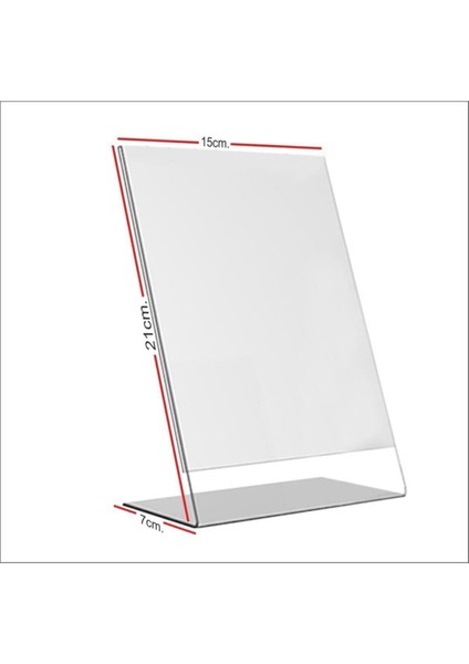 Masaüstü Broşörlük Föylük A5 L Tipi Dikey Pleksiglass Malzemeden Üretilmiştir fiyatları