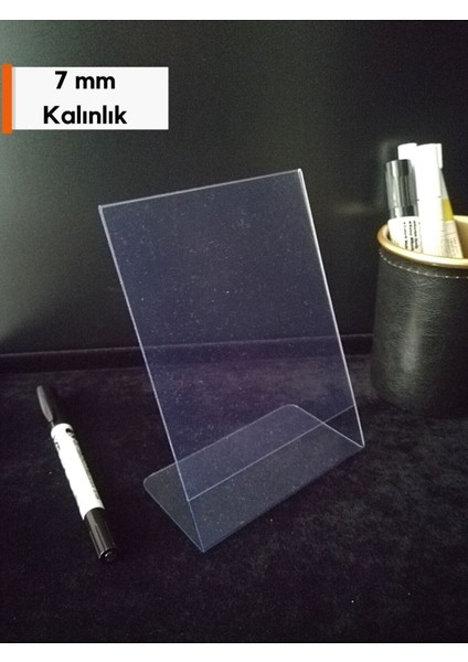 5 Adet A6 Şeffaf Broşürlük Menülük Etiketlik 15 x 10 cm Halı Mobilya Kafe A6 Masaüstü Föylük fiyatları