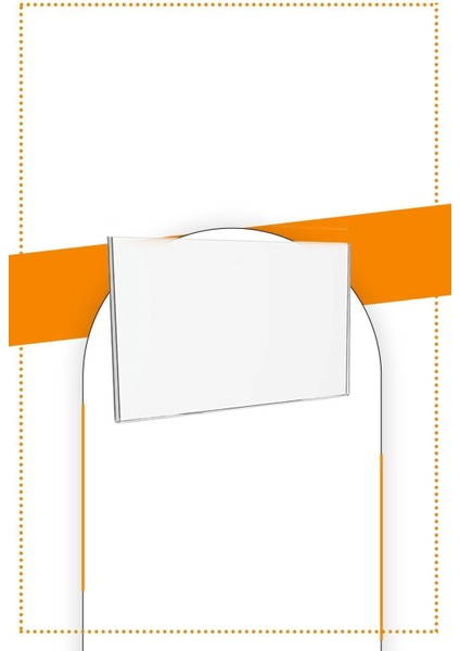 A5 U Tipi Yatay Masa Üstü 10'lu Paket 2.8 mm Şeffaf Pleksi Föylük Broşürlük