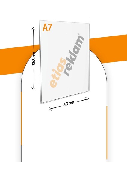A7 U Tipi Dikey Masa Üstü 50'li Paket Şeffaf Pleksi Föylük Broşürlük