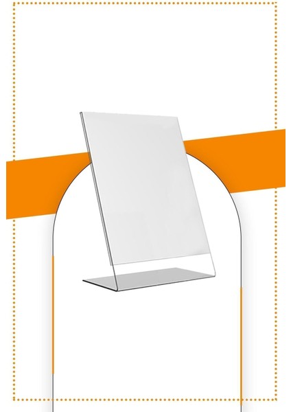 A5 L Tipi Dikey Masa Üstü 10'lu Paket Şeffaf Pleksi Föylük Broşürlük