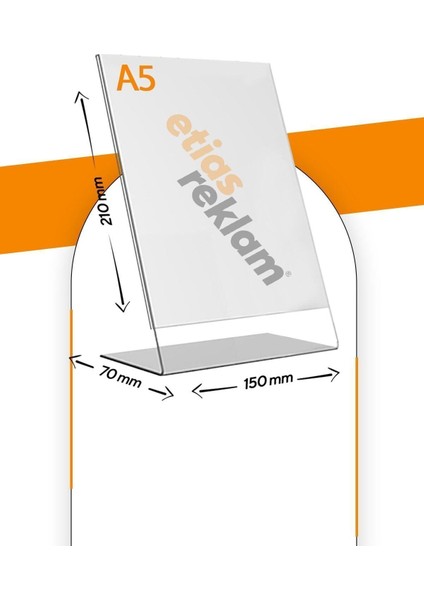 A5 L Tipi Dikey Masa Üstü 10'lu Paket Şeffaf Pleksi Föylük Broşürlük fiyatları