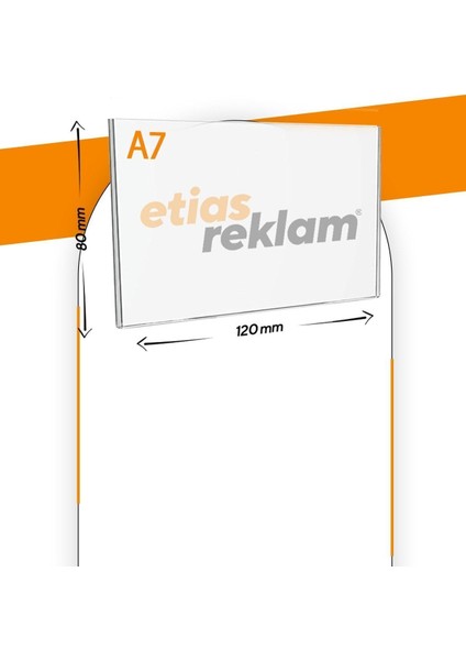 A7 U Tipi Yatay Masa Üstü 50'li Paket Şeffaf Pleksi Föylük Broşürlük fiyatları