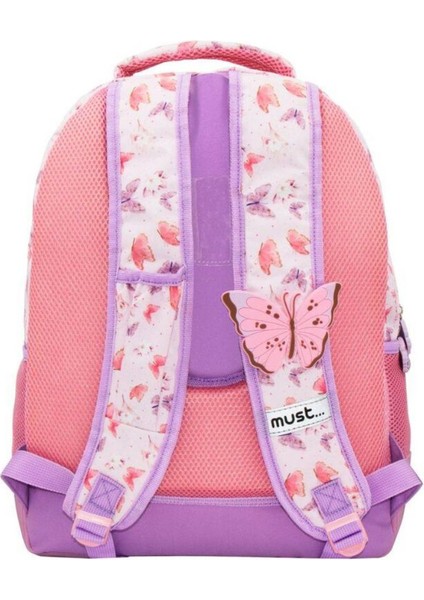 Soft Pembe Kelebek Okul Çantası + Kalemlik 2'li Set