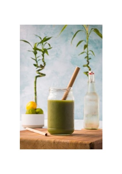 - Bamboo Straws - Mıxed 4' Lü Set - Bambu Pipet