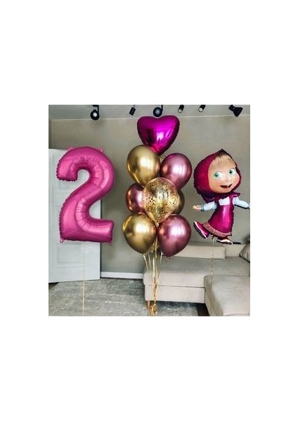 Büyük Boy Koca Ayı Balon Seti 100 cm Rakam Balon ve Eğlenceli Parti Malzemeleri