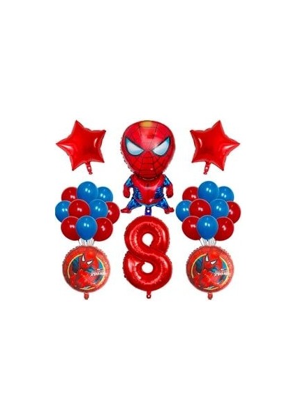Spiderman Rakamlı Balon Seti Örümcek Adam Temalı Balon Seti