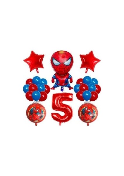 Spiderman Rakamlı Balon Seti Örümcek Adam Temalı Balon Seti