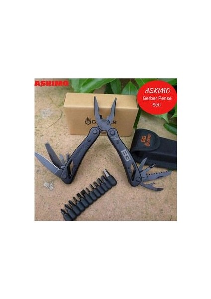 Gerber Bg Multitool Vida Takımı Kılıflı Çok Amaçlı Pense Siyah Katlanır Pense