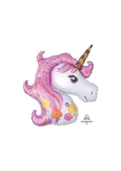 Rose Gold Parlak Balonlu Unicorn Balon Sütunu Karşılama Seti modelleri