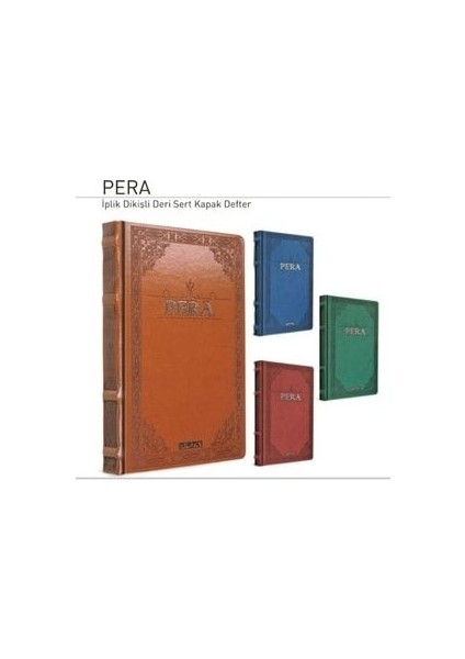 ' Pera Ip Dikiş Deri Kapaklı Defter ( 13*21 )-120 Yaprak Düz (Stand)