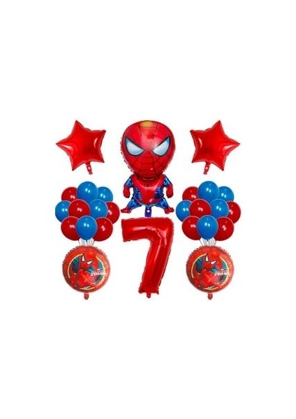 Spiderman Rakamlı Balon Seti Örümcek Adam Temalı Balon Seti