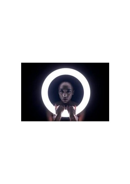 Youtuber Tiktok Kuaför Makyaj Çekim Işığı 18 Inç LED 3 Telefon Tutuculu modelleri