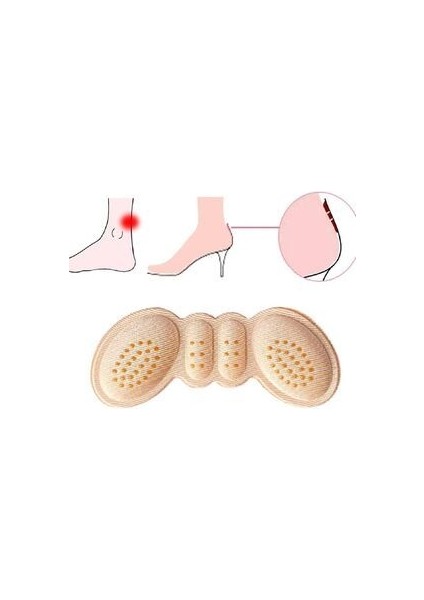 6 mm Topuklu Ayakkabı Topuk Vurma Önleyici Sünger Bant Koruyucu Yara Önleyici 2 Li Ped