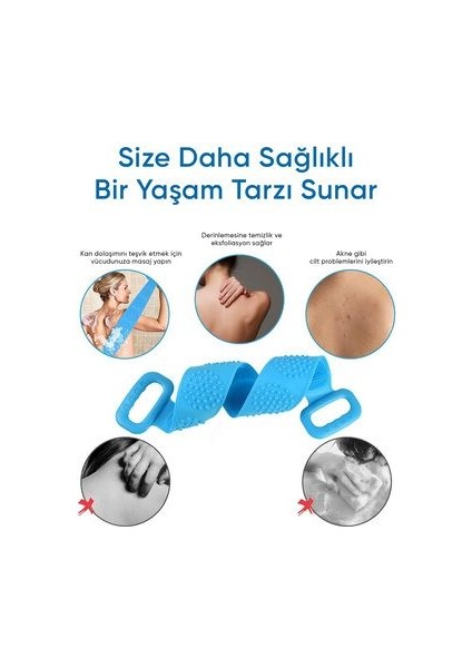 Banyo Sırt Kesesi Çift Taraflı Silikon Duş Lifi Fırçası Peeling Beden Temizleme