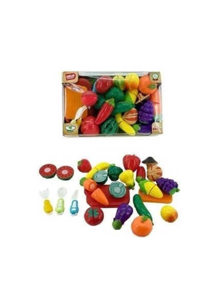 Kesilebilen Meyve Sebze Seti Kesme Tahtalı 41 Parça