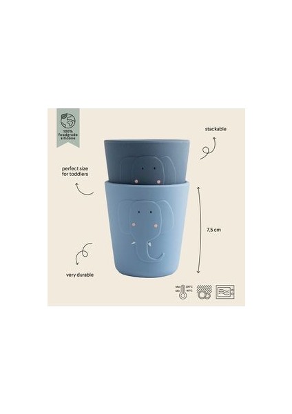 Sılıcone Cup 2 Mrs.elephant - 2'li Silikon Bardak fiyatları