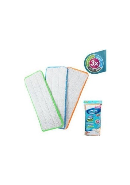 Orjinal Tablet Mop Yedek Bezi- 3 Farklı Kullanım Alanı -3 Adet Yedek Bez-Microfiber Refill