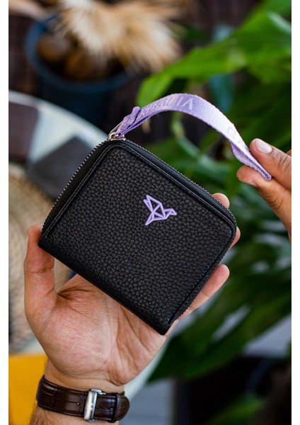 Santa El Saplı Fermuarlı Bozuk Para Gözlü Kadın Cüzdanı Lila modelleri