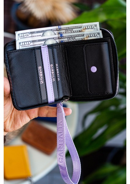 Santa El Saplı Fermuarlı Bozuk Para Gözlü Kadın Cüzdanı Lila indirimleri