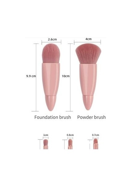 Roesia Rose Cosmetics Rose Kutulu Lüks 5'li Aynalı Fırça Seti Allık Far Fırçası