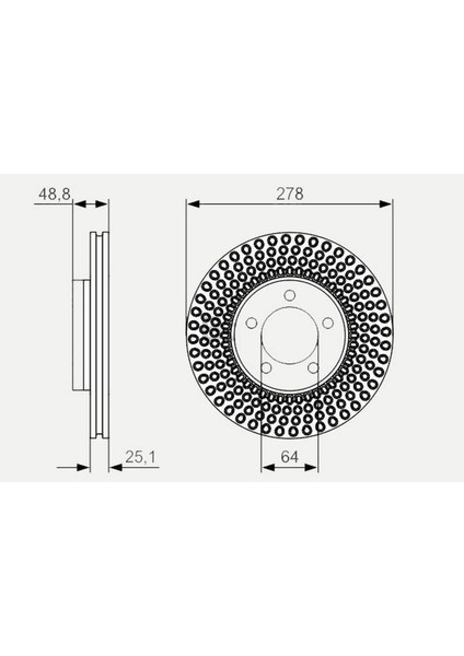 Ön Fren Aynasi Volvo V40 D2 D3 D4 T2 T3 T4 T5 Hatchback 12 278X5DL 15 Jant Için Havali 18051