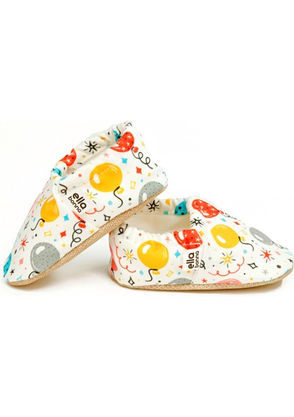 Desenli Bebek Patiği, Kaydırmaz Taban, Ev Kreş Ayakkabısı Panduf, Balonlar