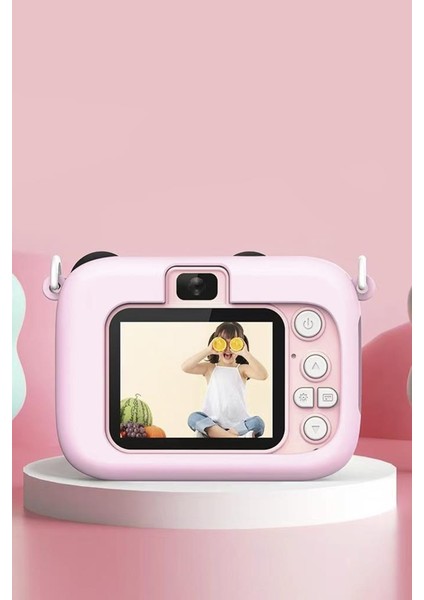 Cmr-16 Pembe Mini 1080P Hd Çocuk Kamera Dijital Fotoğraf Makinesi 2.0 Inç Ekran 5 Adet Oyun