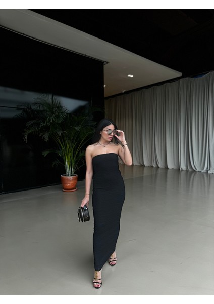 Siyah Straplez Uzun Elbise fiyatları