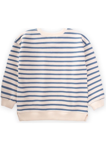 Çizgili Karyoka Detaylı Mevsimlik Sweat 2-12 Yaş Indigo Mavi fiyatları