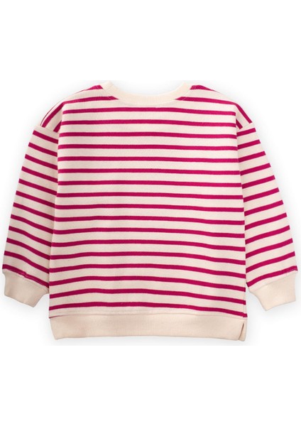 Çizgili Karyoka Detaylı Mevsimlik Sweat 2-12 Yaş Fuşya fiyatları
