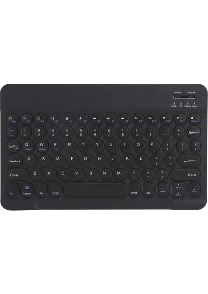 Alcatel 1t 7 2020 7" Uyumlu Kablosuz Bluetooth Şarj Edilebilir Yuvarlak Tuşlu Klavye - Siyah