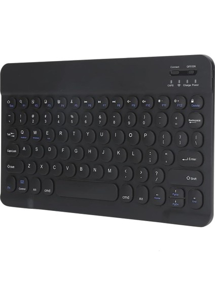 Alcatel 1t 7 2020 7" Uyumlu Kablosuz Bluetooth Şarj Edilebilir Yuvarlak Tuşlu Klavye - Siyah