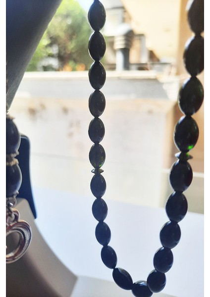 Siyah Sıkma SERISI..12X8MM Sıkma Kehribar Tesbih fiyatları