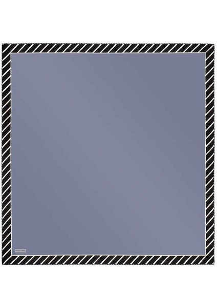 Indigo Çizgi Desen Twill Ipek Eşarp