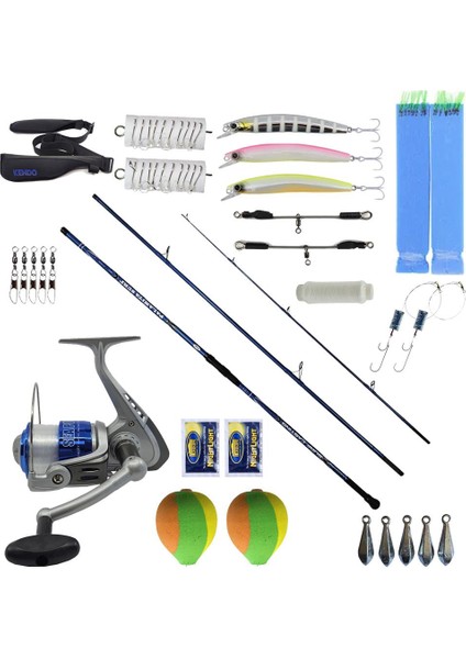 Full Takım Olta Seti Kendo Palamita Surf 420CM 250GR 3 Parça Olta Kamışı&kendo Sea Power 5000 Olta Makinesi