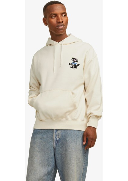 Jorsalon Erkek Beyaz Sweatshirt 12263640-ANTIQUEWHITE