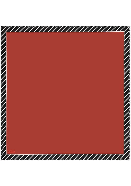 Bordo Çizgi Desen Twill Ipek Eşarp