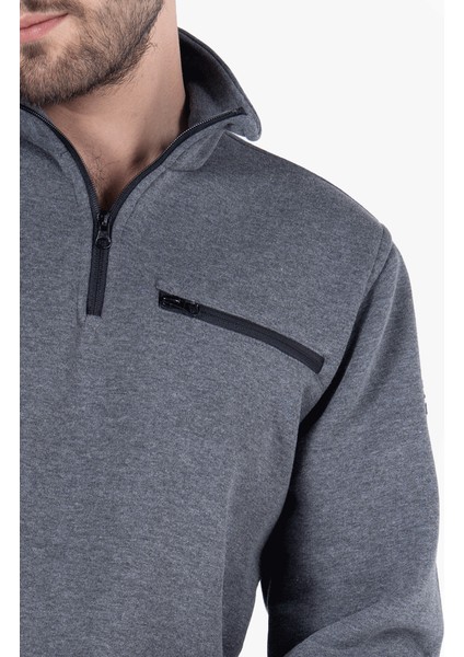 Yıldırımlar 3 İplik Dik Yakalı Fermuarlı Sweatshirt modelleri