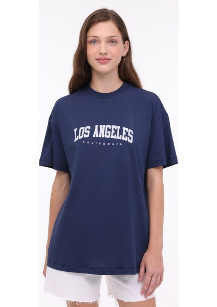 Wl Alanıs 11BT126 4pr Lacivert Kadın Kısa Kol T-Shirt