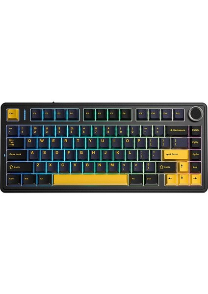 F75 Mekanik Rgb Tkl Gray Switch Kablosuz Makrolu Hot Swap Klavye Siyah