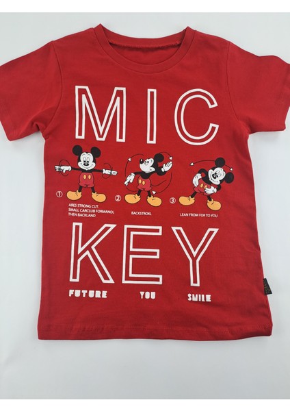 Erkek Çocuk Tişort Şort Ikili Takım Yazlık Mickey Mouse Baskılı Pamuklu modelleri