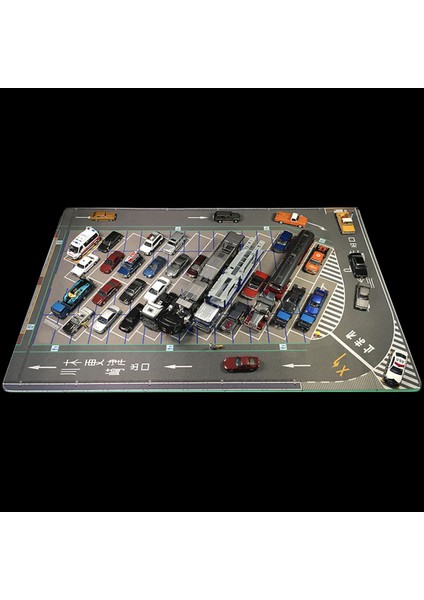1:64 Ölçek Metal Araçlar Için Otopark Zemini (Otobüs, Kamyon, Tır - Park Istasyonu) 80X55 cm